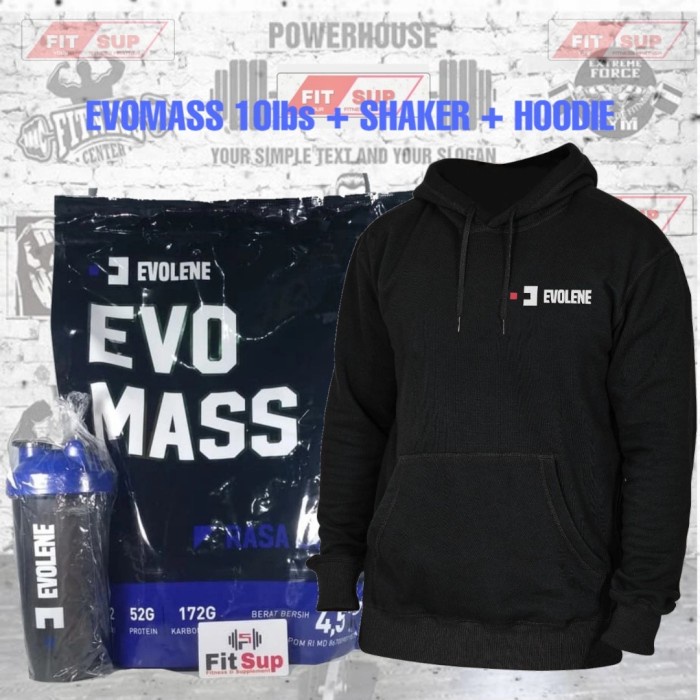 EVOMASS 10lbs free shaker + hoodie evolene evomass 10lb