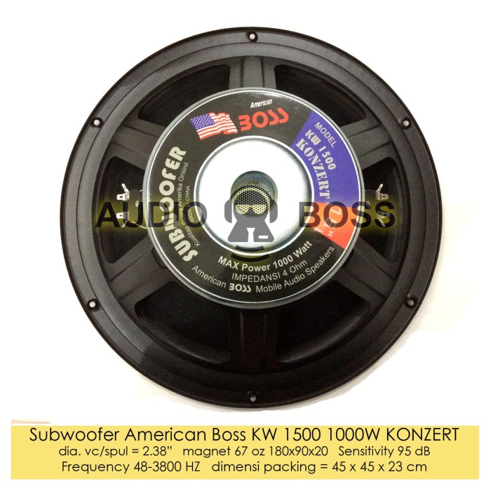 Terbaru Subwoofer American Boss 15 Inch 1000 Watt 1500 15" 15 In Garansi