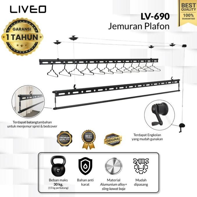 JEMURAN LIFTING LIVEO LV690 Hitam