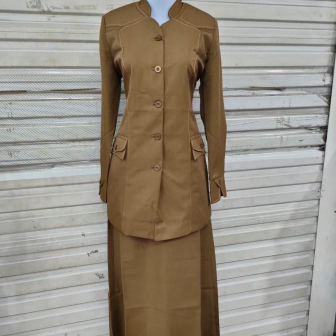 Seragam PNS Wanita Pemda Tua Stelan Rok Model A