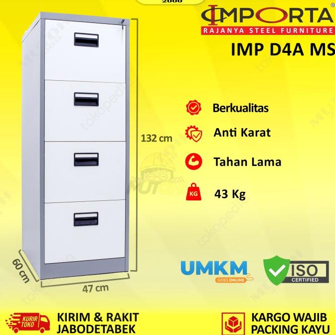 

Sale Now Importa Sd-D4A Ms Filling Cabinet Kabinet Besi 4 Laci 4 Susun Stok Terbatas