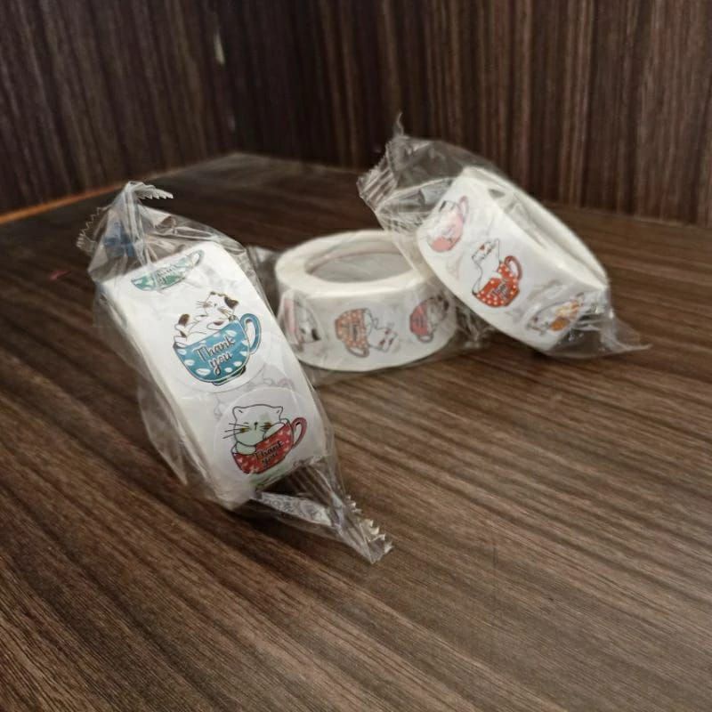 

Sticker Thank You Roll Label Olshop Thanks Card Roll