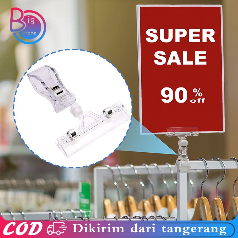 

5Pcs Jepitan Harga Obral Transparan Price Tag Clamp 11Cm Jepit Harga Price Tag