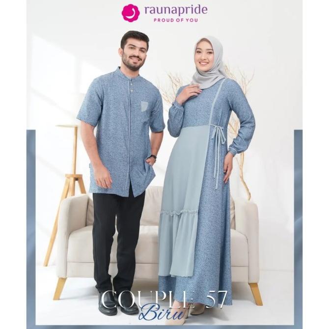 Sale Now Rauna 57 Biru Gamis Muslimah Koko Pria Baju Muslim Couple Pasangan Terbaik