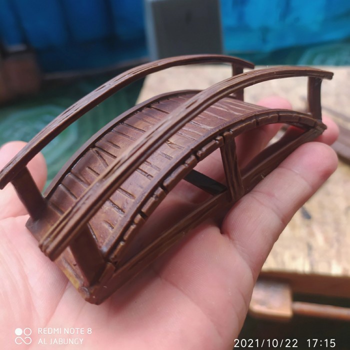 Miniatur Jembatan Melengkung Kayu Bahan Pvc Untuk Aquarium/Paludarium Ready