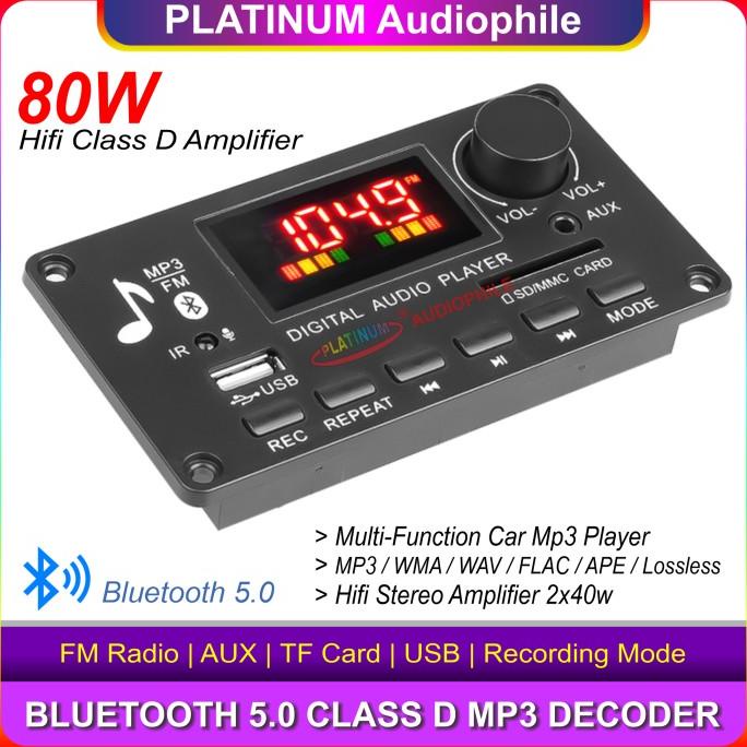 Modul MP3 Bluetooth Amplifier 2x 40W Class D 80W Mp3 Decoder Recording |Bagus|Top