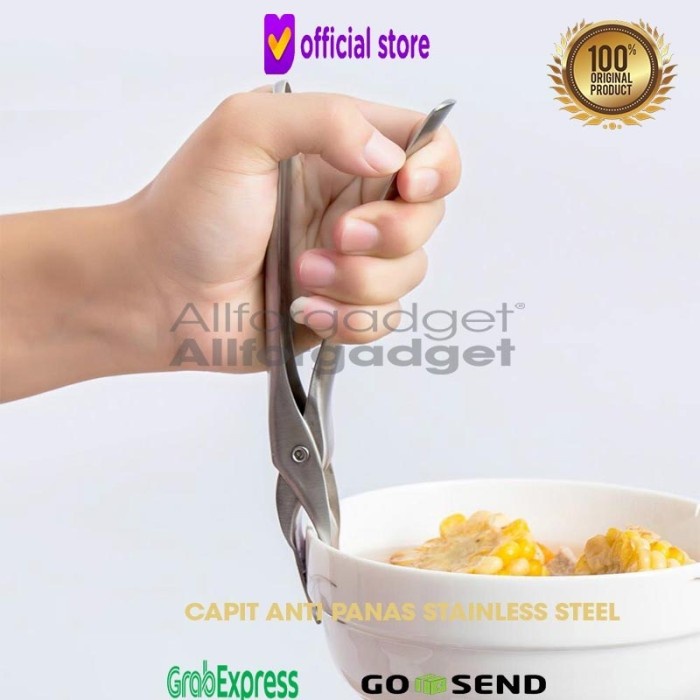 Promo Xp87 Huohou Penjepit Panci Anti Panas Stainless Steel Penjepit Piring