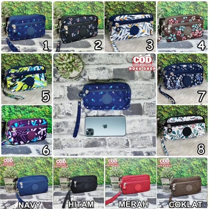 Dompet HP Kipling-156 Motif 4 Ruang Dengan Tali Tangan 100% ORIGINAL