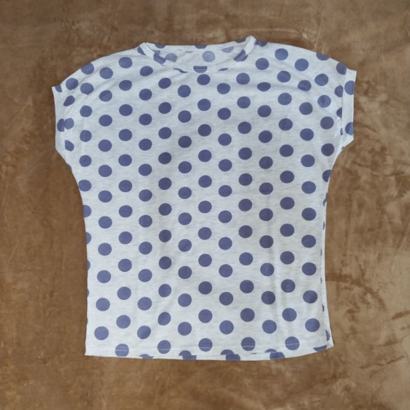 [Preloved] Kaos wanita polkadot| atasan wanita polkadot