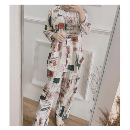 SETELAN KEMEJA LENGAN PANJANG MOTIF TERBARU CANDY LADY JUMBO clopro