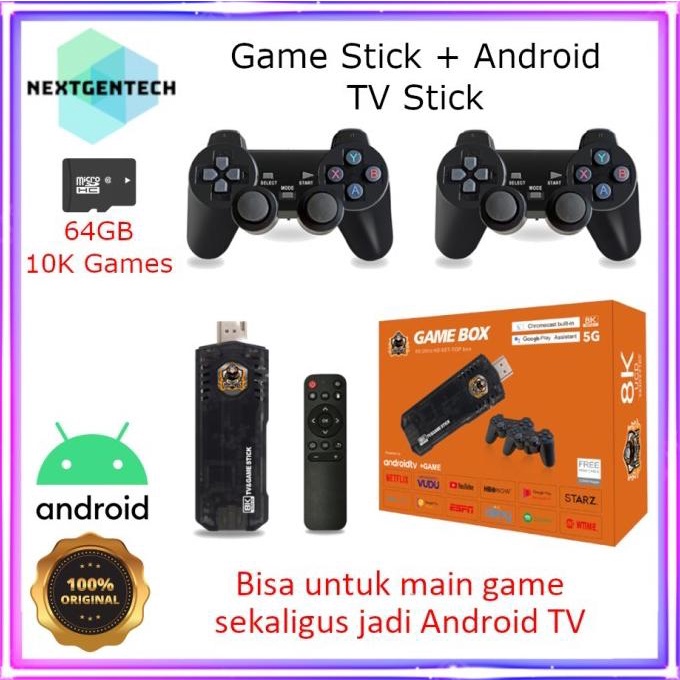 Game Box 8K Android Tv Stick Retro Game Console Game Stick X8 Hdmi Tv