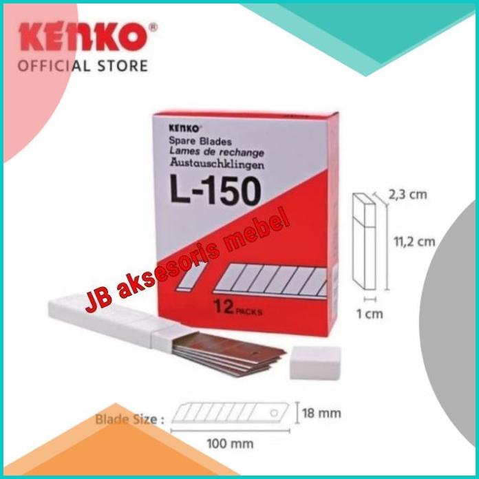 

ISI PISAU CUTTER BESAR L-150 Merk KENKO / REFILL KATER BESAR 5 pcs 20