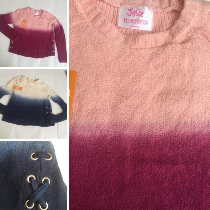sweater anak perempuan rajut import brand justice