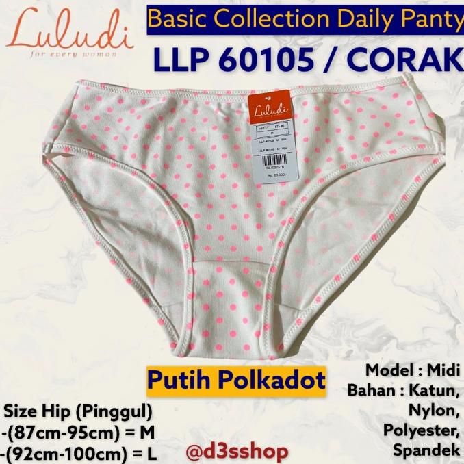 Luludi By Wacoal Basic Panty Midi Katun LLP 60105 Corak / Celana Dalam