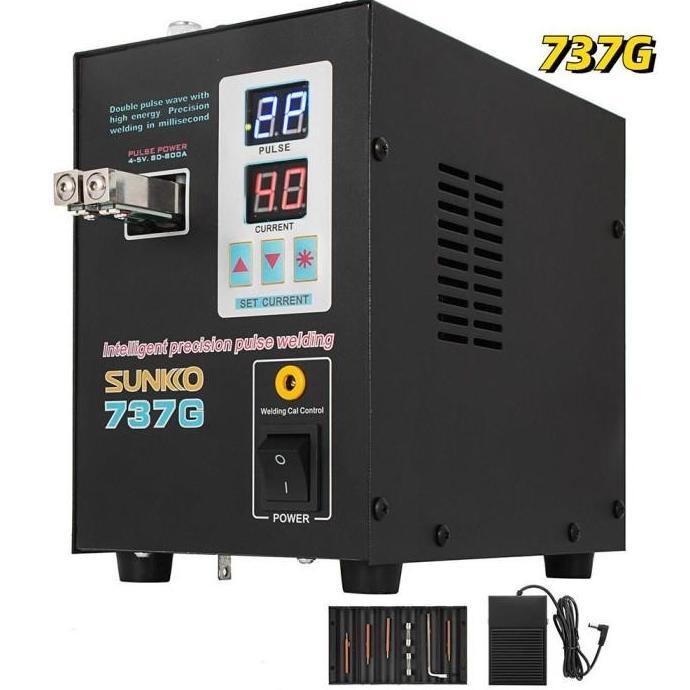 Alat Mesin Las Pulse Spot Welder Welding Machine Hitam 737G Sunkko