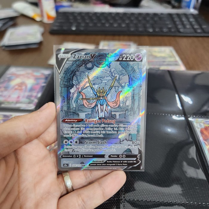 ✅COD Kartu Pokemon Indonesia - Vstar Semesta - Zacian V Sar Berkualitas