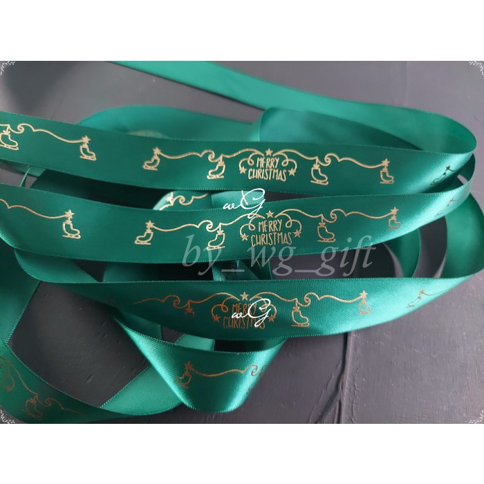 

Pita Natal Christmas - Satin - Merah / Hijau - Emboss A; Lebar 1 cm