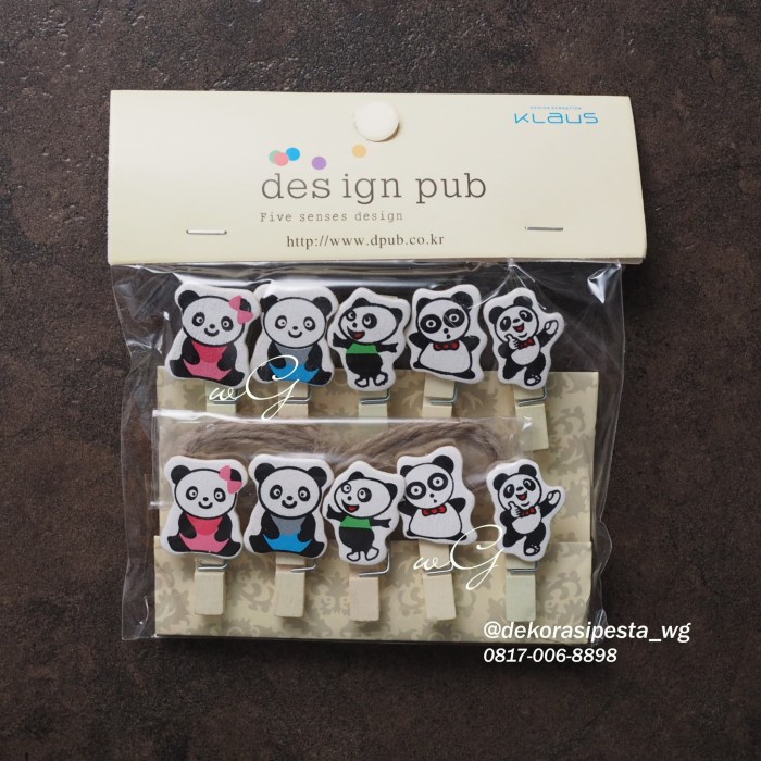 

Hiasan Pesta - Penjepit Foto / Wooden Clip - Panda