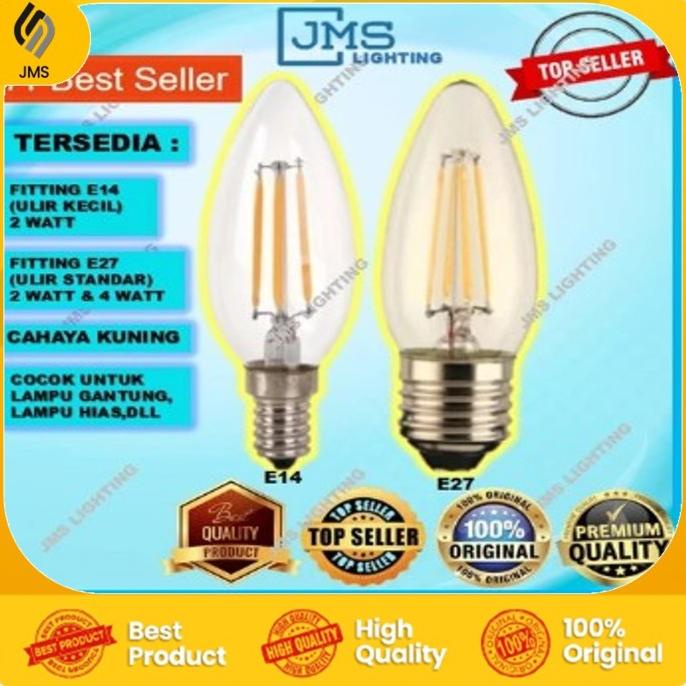 Lampu Led Filamen 4W / 2W Fiting E14 LAMPU CAFE LAMPU LILIN HIAS