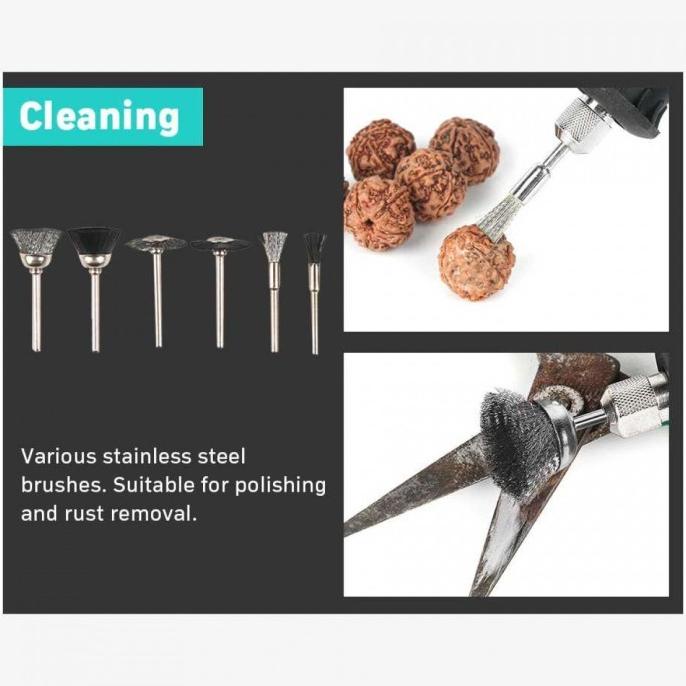 Full Set Mesin Bor Grinder Mini Poles Polisher Cutting Electric 350Pcs