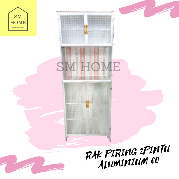 Promo Rak Piring Lemari Dapur Alumunium 2 Pintu