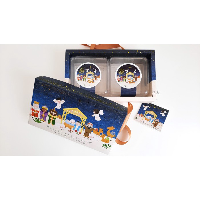 Hariya [Box 3 Kings] Kotak Natal 2 Toples 112 Desertbox / Kue Setengah Loyang