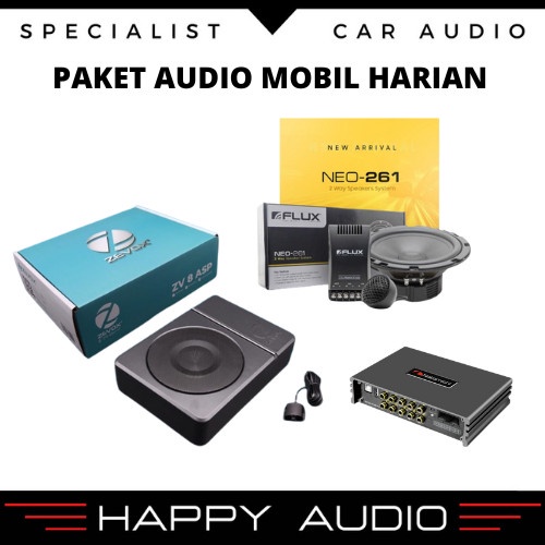 ✅New Ori Paket Audio Mobil Sq Speaker Split Flux Neo  Sub Kolong Zevox  Dsp Terbatas
