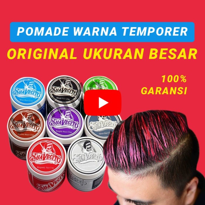 Hair Wax Pomade - Terbaru Pomade Warna / Minyak Rambut Pomade Pria Waxbased / Wax Based