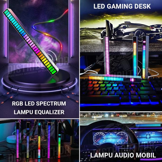 led bar lampu equalizer audio spectrum sensor suara RGB music strip