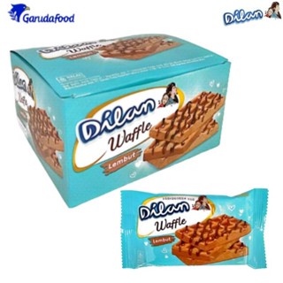 

Dilan Waffle Lembut Coklat 1 Box isi 12 Bungkus Cokelat Biskuit