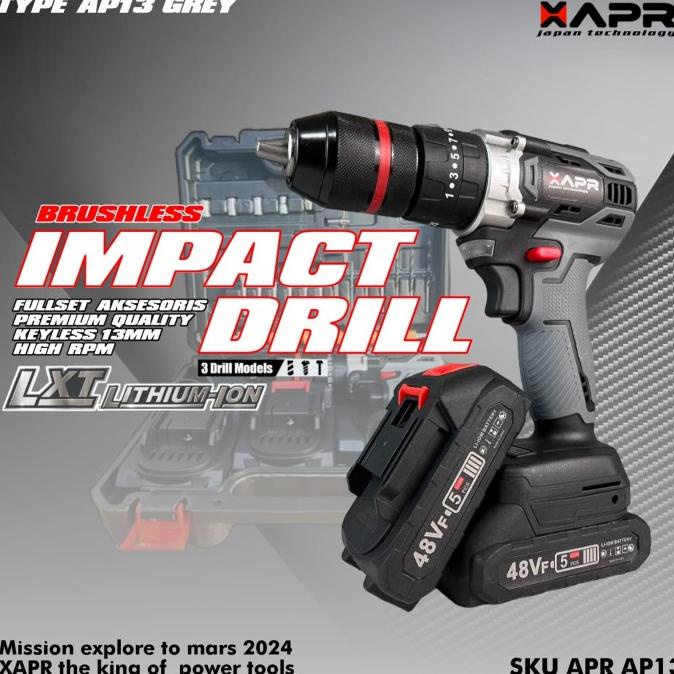 Bor cordless APR JAPAN 48V 1m brushless impact drill fullset