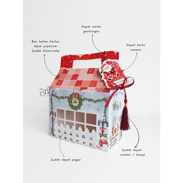 

Promo (Eira Box) Kotak Kue Natal / Merry Christmas Toples Tabung 600 / 800