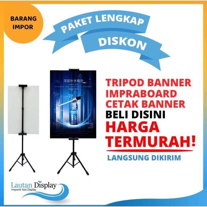 

Promo Stand Banner Tripod Banner Plus Cetak Stiker Dan Impraboard 60X160 Cm