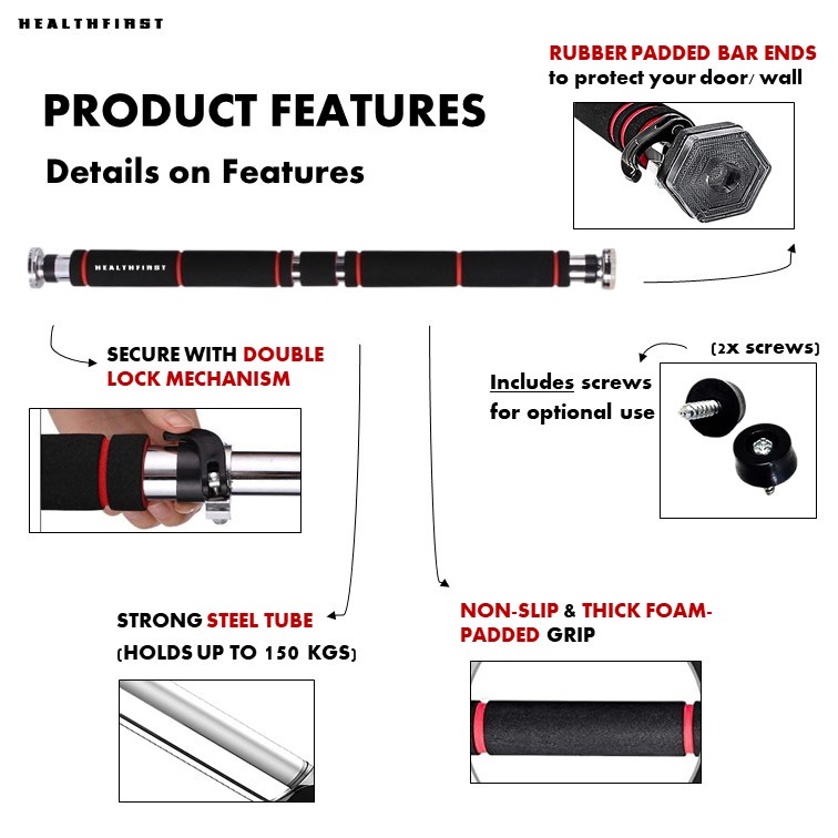 Healthfirst Pull Up Bar Tiang Pull Up Chin Up Bar With Loing Mechanism