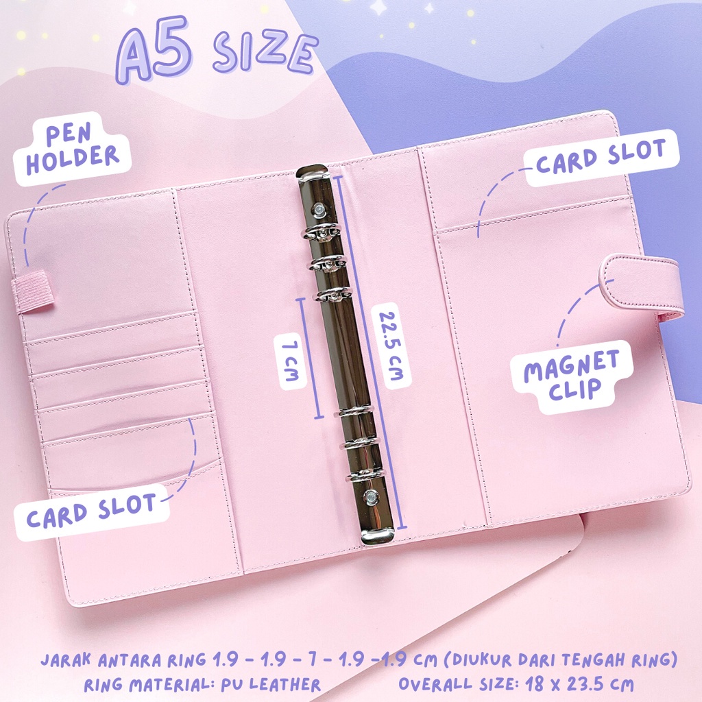 

(A5 Size) Binder Leather A5 - Album Photocard Pc Agenda Kulit