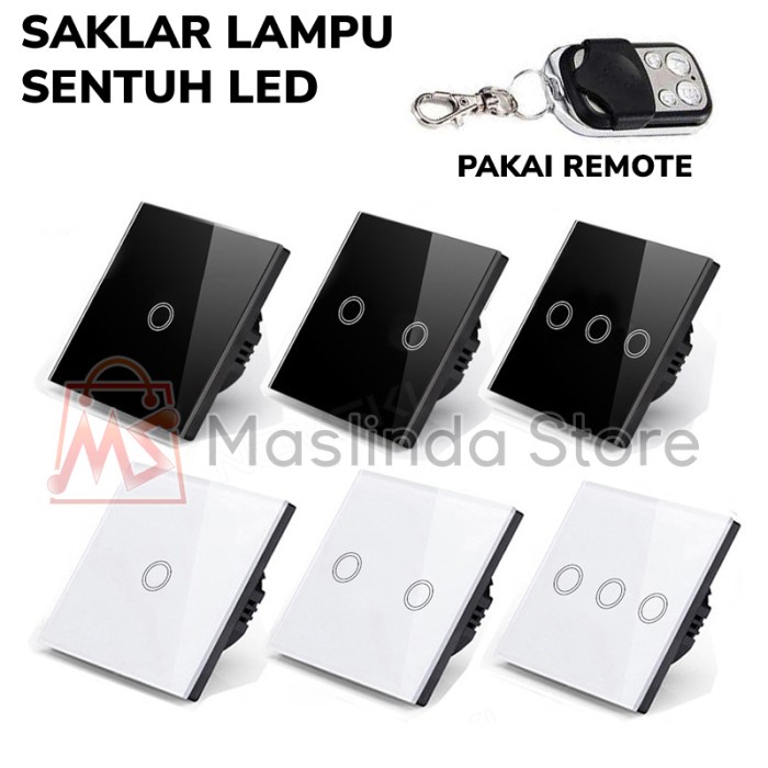 Saklar Lampu Layar Sentuh Smart Touch Panel Kaca LED With Remote