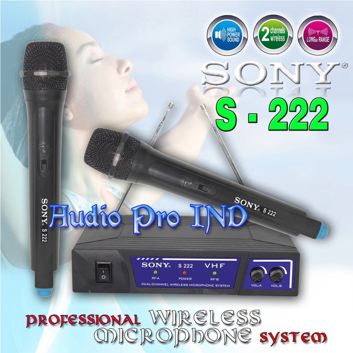 Mic Wireless S 222 - Microphone Wireless VHF SONY S-222 - Mic Murah