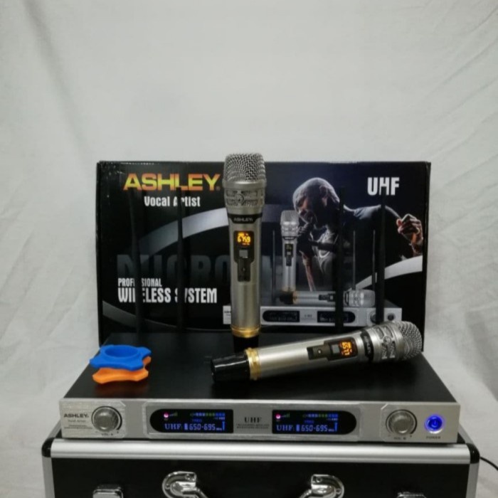 Mic Wireless ASHLEY VOCAL ARTIS Werles Mikropon Wirles Mikrofon 2Mik