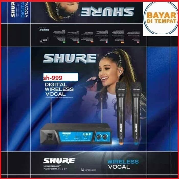 Shure Microphone Mic Wireles Double UHF SH -999 Suara Mantap
