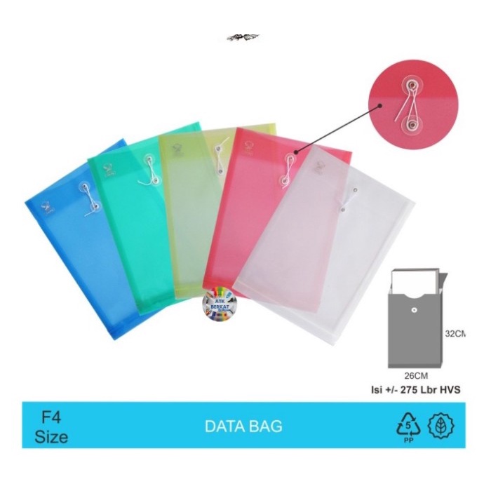 

For Sale [12Pcs] Map Plastik Data Bag Folder Tali/Kancing Hemat