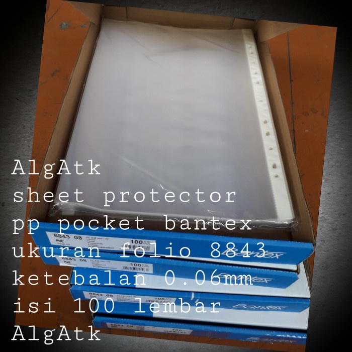 

Terbaru Pp Pocket Bantex 8843. Ukuran Folio. Ketebalan 0.06 Original