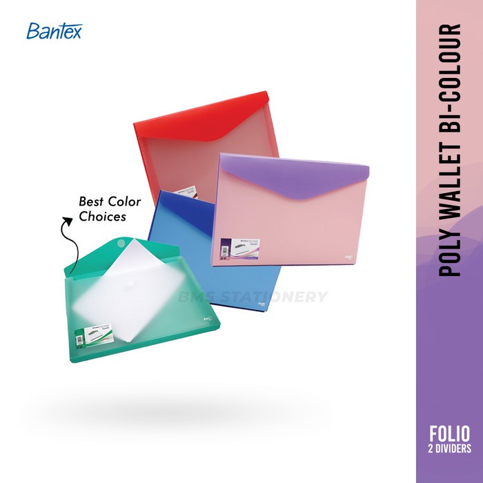 

New Bantex Bicolour Poly Wallet Folio #8015 Diskon
