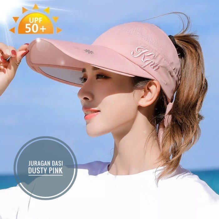 Promo Topi Pantai Wanita Topi Golf Anti Uv Topi Baseball Wanita Dusty Pink