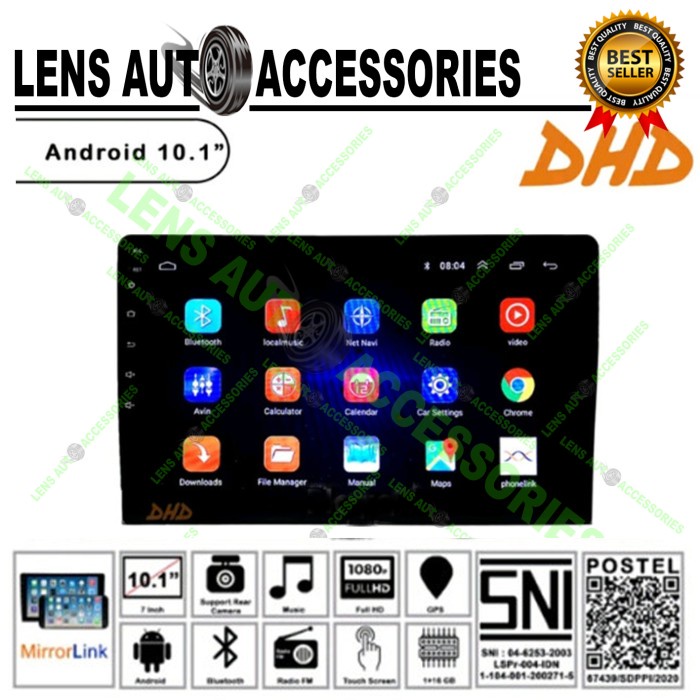 HEAD UNIT TAPE MOBIL DOUBLE DIN DHD ANDROID OS 9 10 INCH termurah