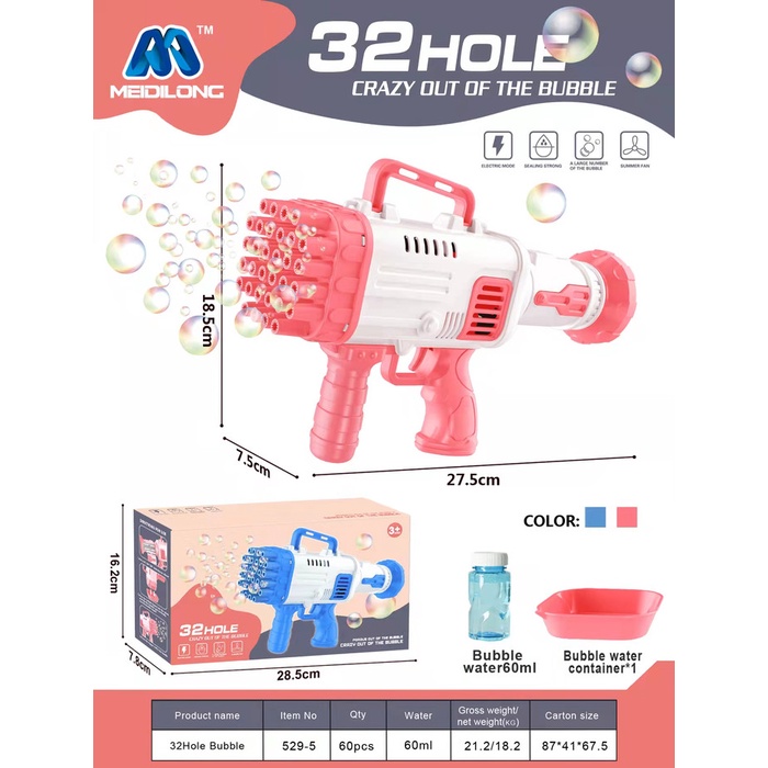 Mainan Anak Buble Gun Tembakan Mesin Machine Dus Besar Gelembung Seru Ready