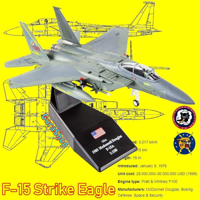 ✅COD Diecast F-15 Eagle 1/100 Pesawat Tempur Berkualitas