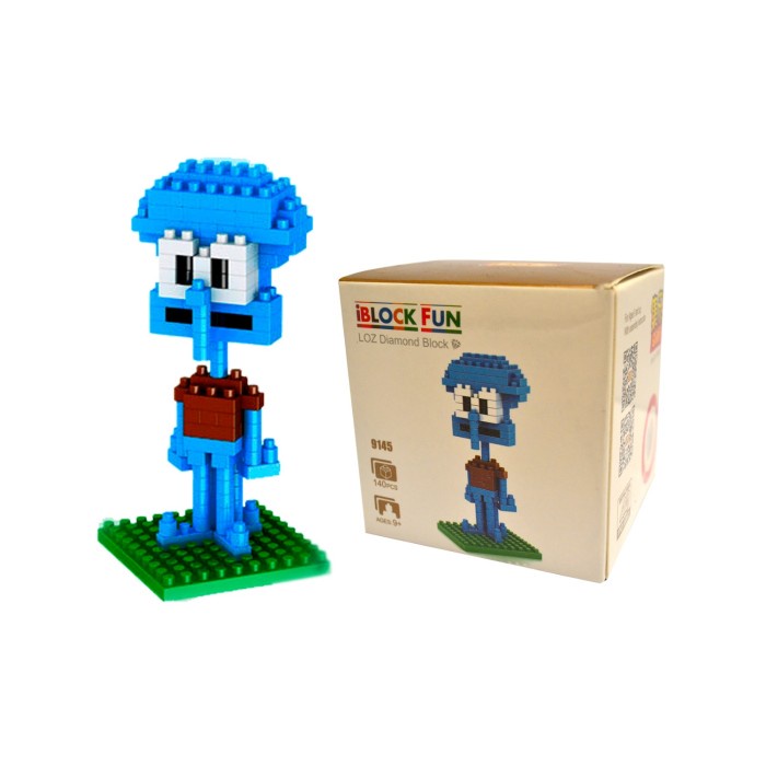 Mainan Anak Brick Block Fun Lego Karakter Squidward Mini Figure 3D