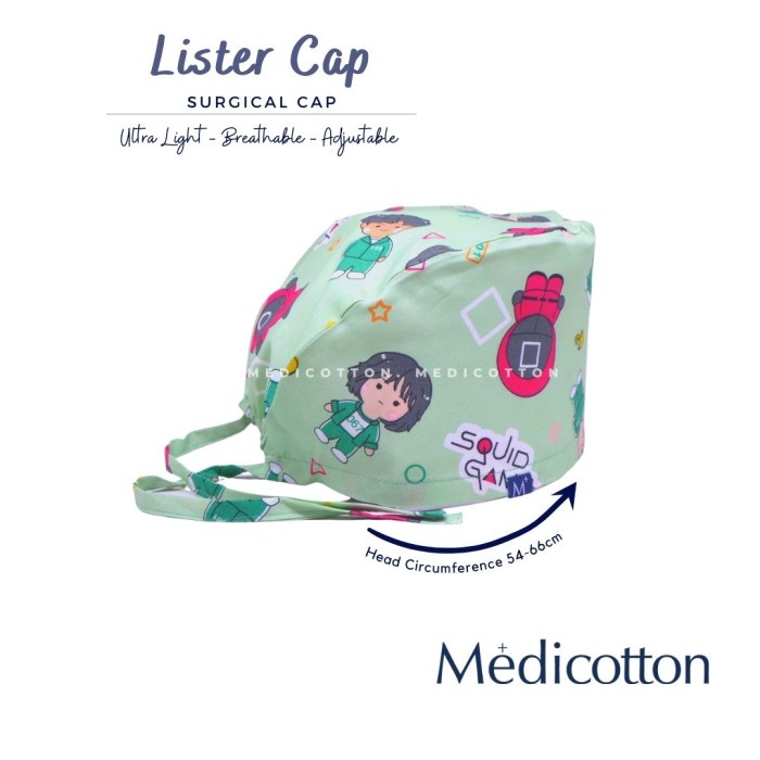 MEDICOTTON - Surgical Head Cap Topi Bedah Medis - Motif Squid Game -Tatasie