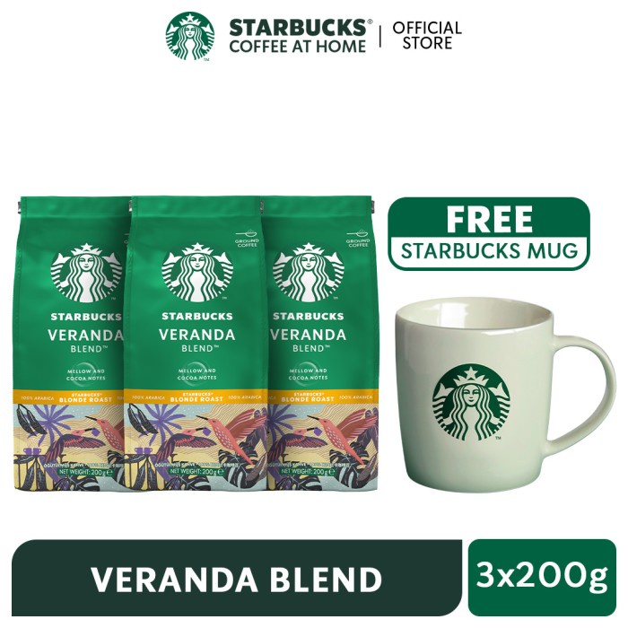 

STARBUCKS® Veranda Blend Blonde Roast Kopi Bubuk (3x200g) Get Gift
