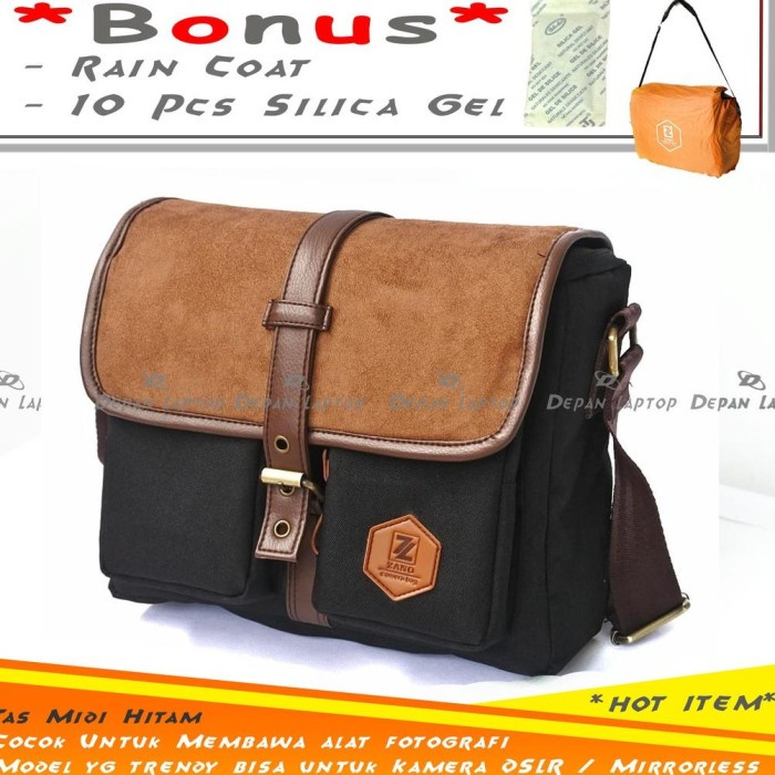 Promo Tas Kamera Selempang Zano Midi Warna Hitam Kece Cocok Untuk Dslr Terbaru